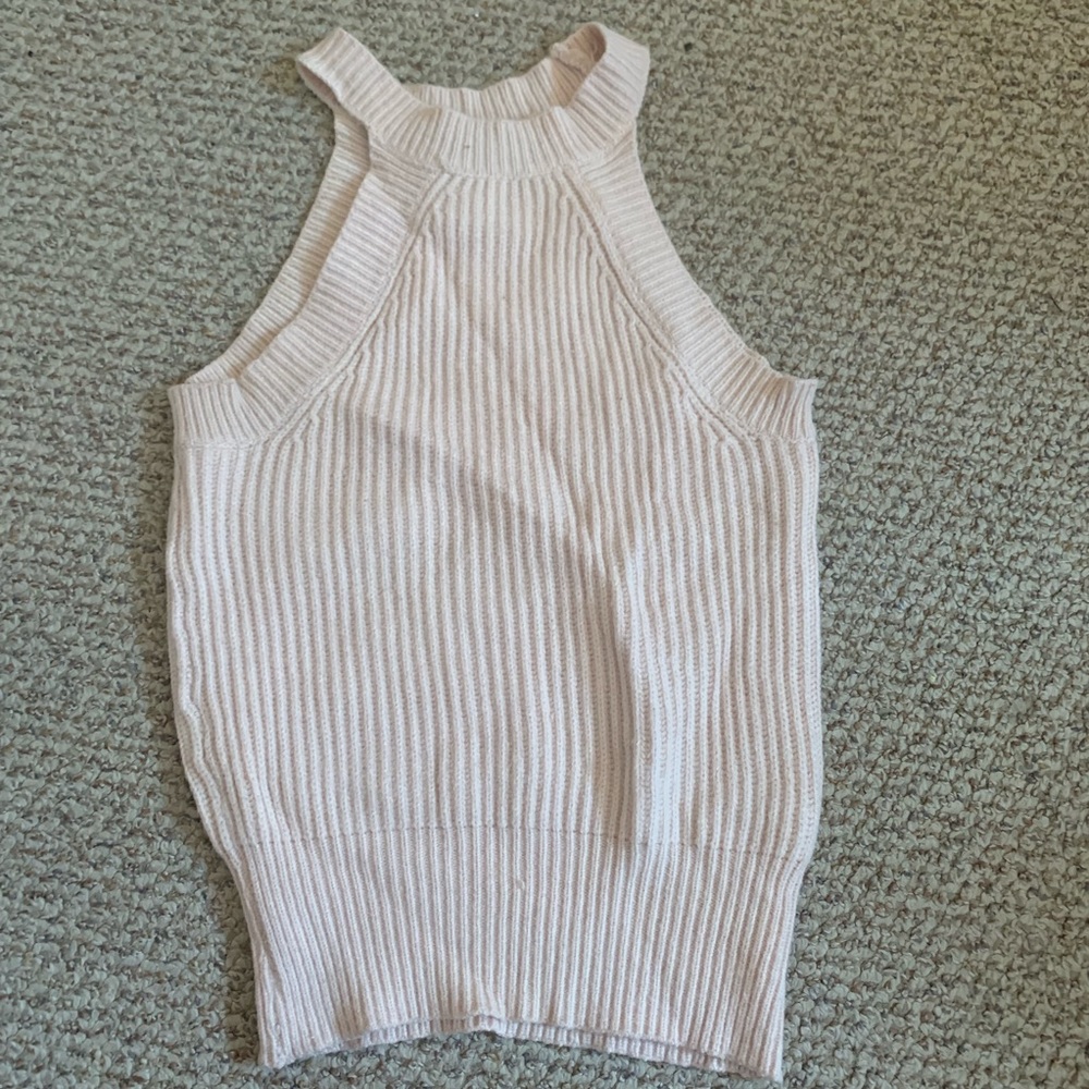 Pink knit tank top